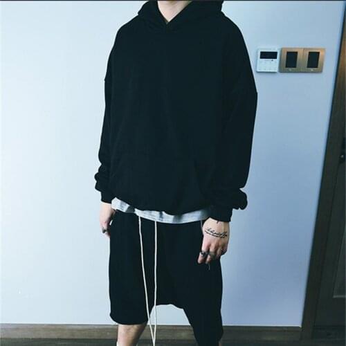 2021 Fashion Solid Green White Black Pullover Oversized Hoodies Men Hip Hop Sportswear Outerwear Mens Hoody Sweatshirt