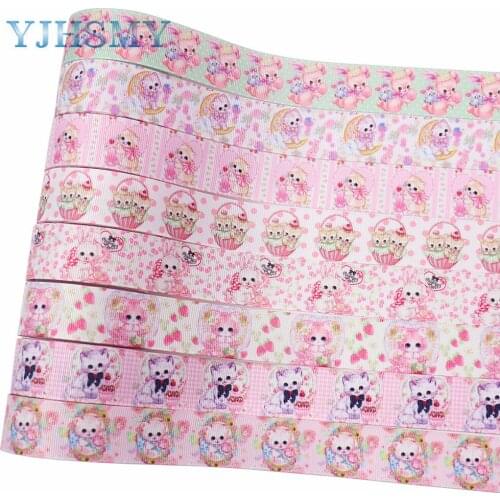 Cartoon Cat Handmade DIY Thermal Transfer Ribbon Ribbon Threaded Ribbon Ribbed Ribbon Satin Ribbon Mobile Phone Key Strap