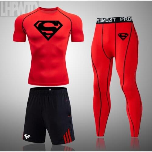 Mens Running Suit Quick Drying Sports Tights Compression Sports Shorts Mens Basketball Training Boxing Suit Mens Tights Set
