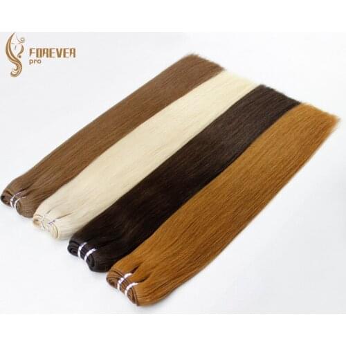 Forever pro Hair 100g/pc 18 Inch Real European Straight Human Hair Bundles Weft Highlight Piano Color Human Remy Hair Weaves