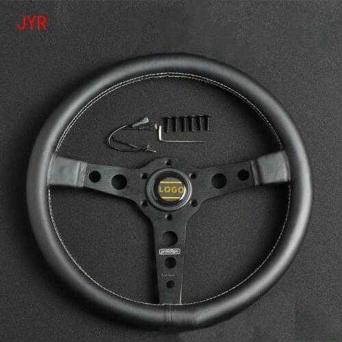 14 Inch 35cm Car Modified Racing M0 * Pu New Leather Universal Steering Wheel