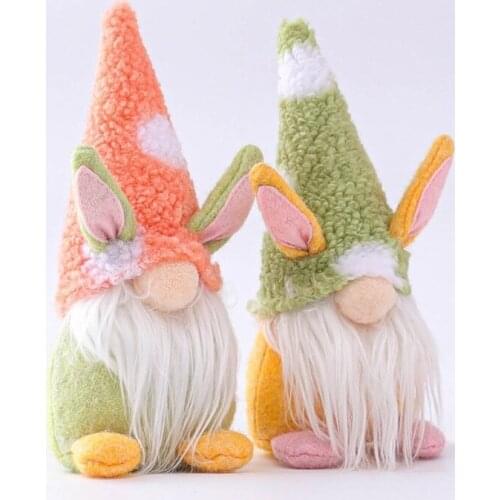 Easter Bunny Dwarf Decoration Easter Faceless Doll Easter Plush Dwarf Family