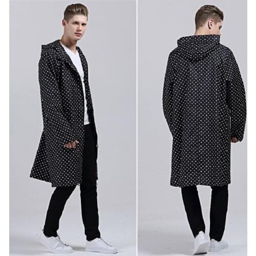 XL Raincoat Men thin Poncho Black With Dot Waterproof long fishing Rain Coat Men Ponchos Jackets Chubasqueros capa de chuva