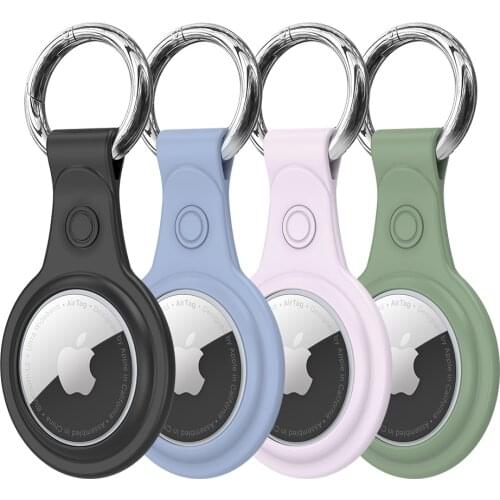Suitable for AirTag TPU Protective Cover 4-piece Set Anti-drop Protective Shell With Keychain for Apple Positioning Device