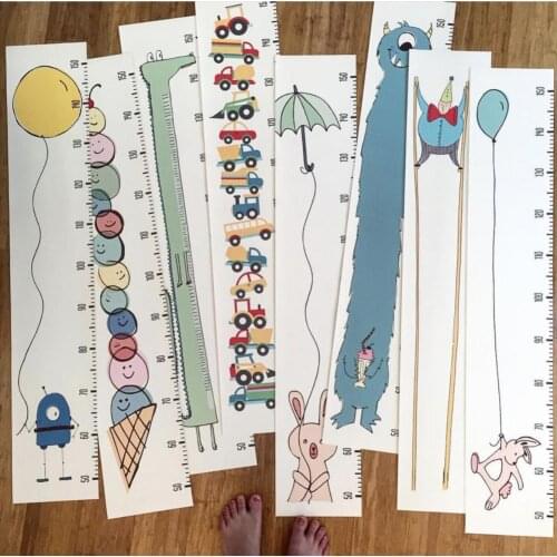 Cute Simple Bedroom Measure Hanging Ruler Clear Degree Scale Baby Height Chart Ornamental for Girls