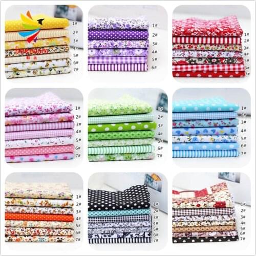 7PCS 25X25cm and 50X50CM Mixed Printed Cotton Sewing Quilting Fabrics Basic Quality for Patchwork Needlework DIY Handmade Cloth