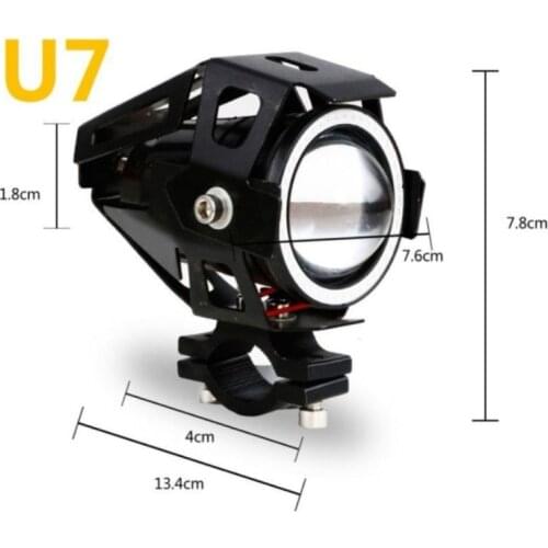 U7 Motorcycle LED Headlight 125W Motorcycle Car Fog Spot Head Light Lamp Motor Auxiliary Light Bright Spotlight Bicycle Lamp