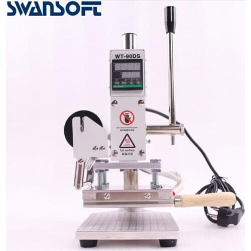 SWANSOFT T slot stamping machine + T shot + 26 letters from A to Z + 2 roll gold foil 4cmx120m