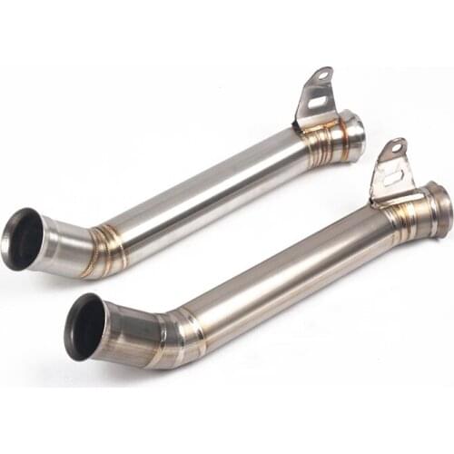 Delete Catalyst Pipe ) For KTM 690 Duke 690 Exhaust Pipe Motorcycle Mid Link Pipe Slip On Original Exhaust Steel/Titanium Tips