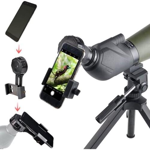 Universal Outdoor Monocular Telescope Mobile Phone Holder Camera Video Clip Photography Adapter Clip Mount Bracket