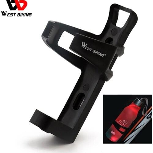 WEST BIKING Cycling Water Bottle Cage 3 Flashlight Modes Thicker Bicycle Bottle Holder with LED Light ABS Material MTB Bike Cage