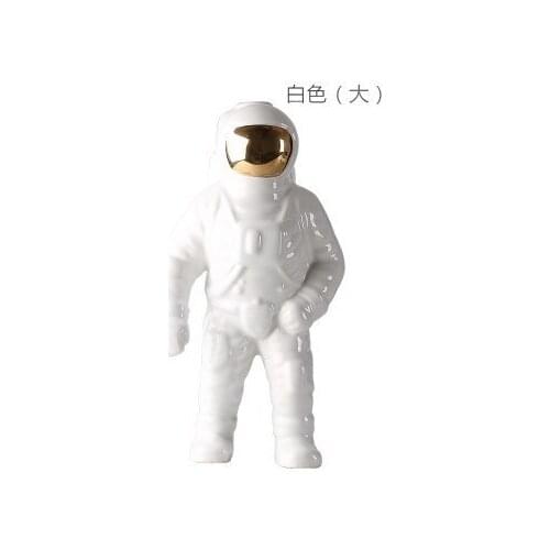 GOLD SPACE MAN SCULPTURE ASTRONAUT FASHION VASE CREATIVE MODERN CERAMIC COSMONAUT MODEL ORNAMENT DECORATIONS GARDEN STATUE HOME