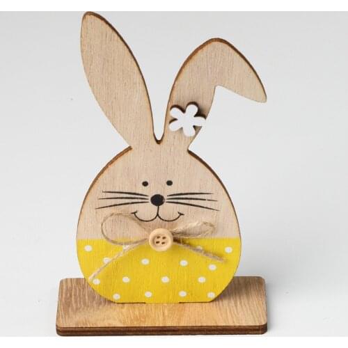1pc Easter Cute Rabbit Ornaments Easter Party Decor Wooden Craft Decoration Easter Decorations For Home Rabbit Lovers Dropshipp