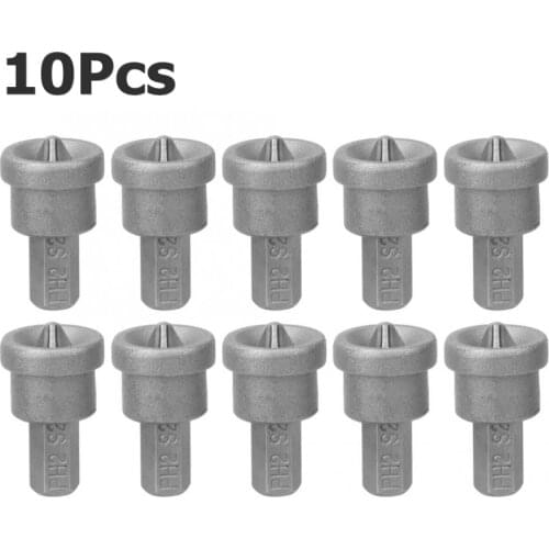 10pcs Drywall Dimpler Magnetic PH2 Bits for Plasterboard Screw Depth Stop Limit Chrome Vanadium Steel