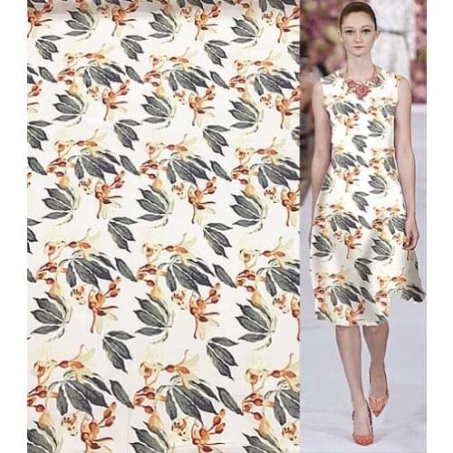100% silk Crepe DE chine fabric 16momme 137cm width honeysuckle print,SCDC825