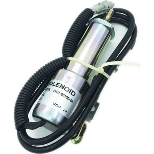 11E-60100-24 Fuel Stop Valve Hyun for dai R210-5 215 225-7/9 Mitsubishi Engine Stop Switch Solenoid Valve Excavator Parts