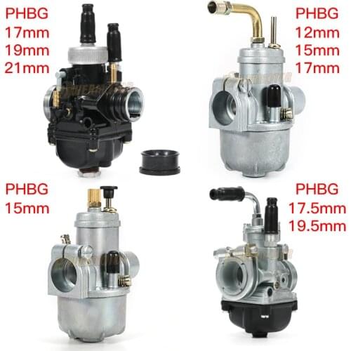 12mm 15mm 17mm 19mm 21mm PHBG Motorcycle Carburetor Black Racing Carburador Carb 2-Stroke For Yamaha Puch Zuma ATV BWS100
