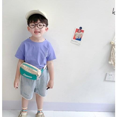 2020 New Fashion Kids Boy Girl Waist Bag Letter Print Zipper Casual Sports Travel Chest Bag