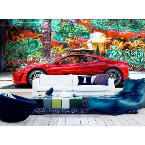 3d room wallpaper custom mural non-woven picture wall sticker 3 d Graffiti car bar KTV painting photo 3d wall murals wallpaper