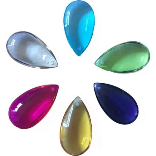 500pcs/lot 50mm Mixed Colors Crystal Prism Tear Drop Parts Lighting Parts