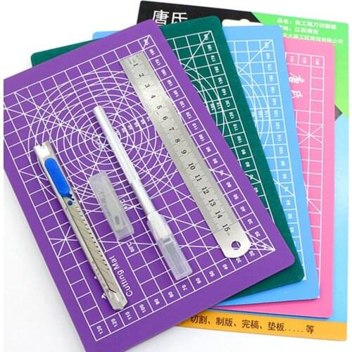 A5 color Multifunction Pvc Self Healing Cuting Mat Cutting pad Board Cut Paper Cutter Knife DIY Craft Tools Office Supplies