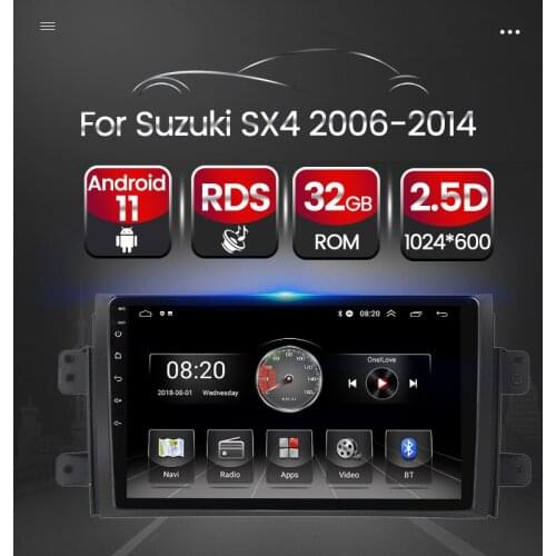 HD 1024*600 Car Radio Android 11 For Suzuki SX4 2006-2014 Stereo Video Audio Multimedia Player Carplay+Auto GPS Navigation BT FM