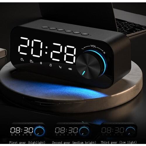 Led Bluetooth Digital Alarm Clock Electric Clocks with Brightness Dimmer Usb Charging Port 1Pcs Wireless Subwoofer Music Player