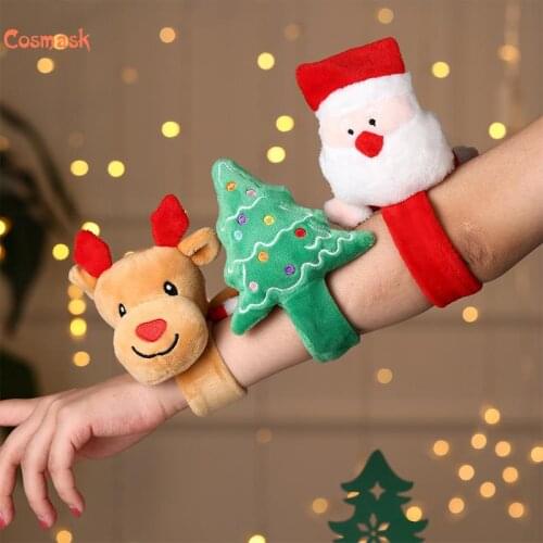 Cosmask 1PCS Christmas Decorations Patting Circle Snap Ring Santa Wrist Clap Santa Snowman Deer Children Gift New Year Party
