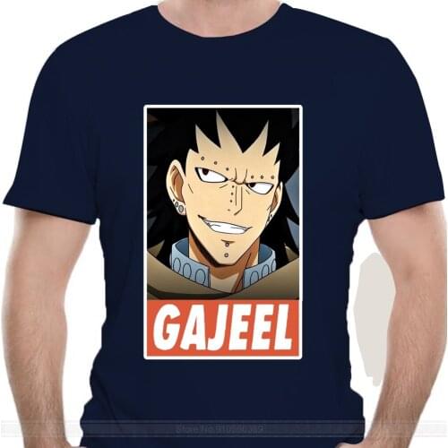 Men T-Shirt Fairy Tail Gajeel Short Sleeve Natsu Dragneel Lucy Heartfilia Erza Scarlet Anime T Shirt Plus Size
