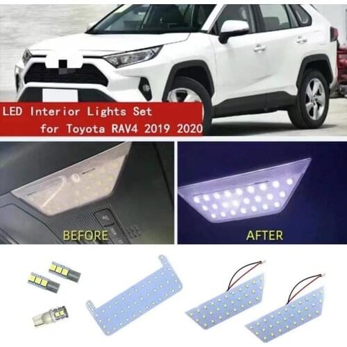 Hot Car White LED Interior Upgrade Light Lamp Bulb Kit fit for Toyota RAV4 2019 2020 (support dropshipping)