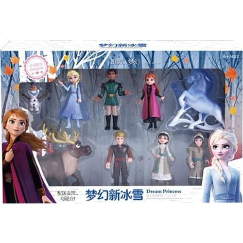 Disney Anime Movie Frozen 2 Elsa Anna Kristoff Sven Olaf Hans PVC Model Action Figures Dolls Figurines Kids Toys Children Gift