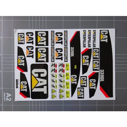 Excavator Toy Body Shell Waterproof Stickers Decal For Car 1:12 1:14 1:16 Scale Caterpillar-Excavator Hydraulic Model Parts