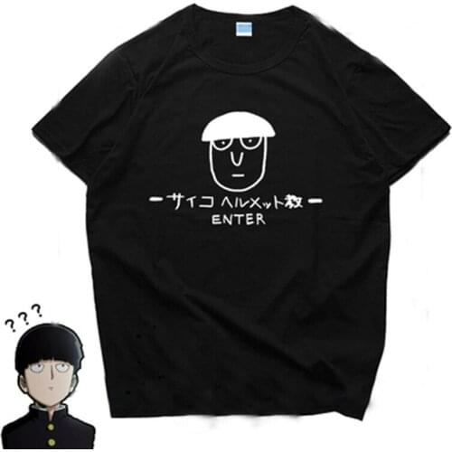 New Mob Psycho 100 T-shirt Cosplay Mobu Saiko Hyaku t Shirt Anime Cotton Tees unisex