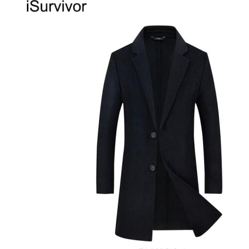 ISurvivor 2021 Men High Quality Double-Sided Wool Coats Parkas Hombre Male Causal Fashion Slim Fit Large Size Winter Autumn Coat