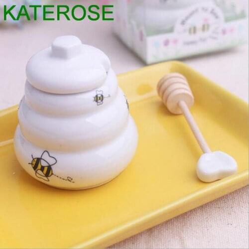 Meant to Bee Ceramic Honey Pot Wedding Bridal Shower Favors Party Giveaways Gift For Guest