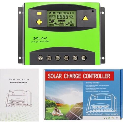 60A 12V/24V Solar Charge Controller Intelligent Solar Charging Light Regulator Dual USB Phone Port Display