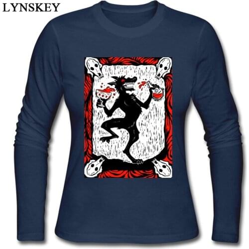 LYNSKEY 100% Cotton Tops Shirts Black Dog Wine for Students Casual T Shirt Family Discount O-Neck Long Sleeve Tee-Shirts