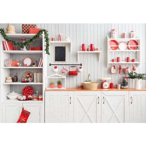 MEHOFOTO Christmas kitchen background wood for photo studio child cook backdrop photobooth photocall photography photo shoot