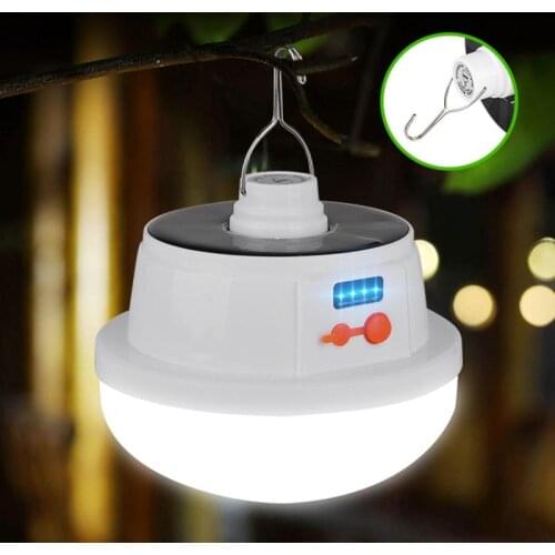 1pc Multifunctional LED Solar Power Shed Light Bulb Portable Hang Up Lamp Hook Outdoors Camp Lantern For Family Lighting Camping