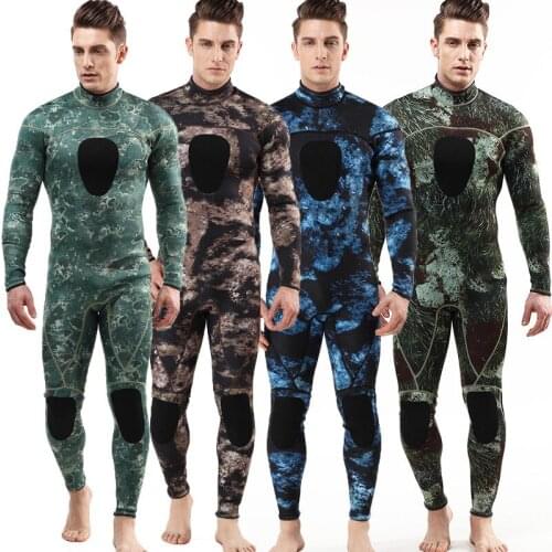 Neoprene Keep Warm 3MM Swimming Men Wetsuit One-piece SCR Wetsuit Surf Suit Spearfishing Camouflage Diving Suit Wading