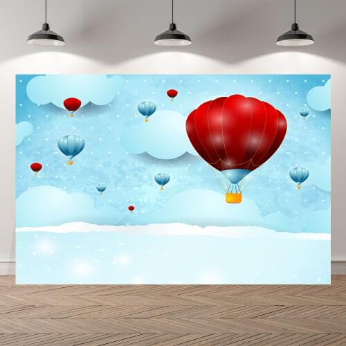 SeekproBackground cartoon lovely cloud hot air balloon happy birthday baby shower Portrait wedding Backdrops for Photography