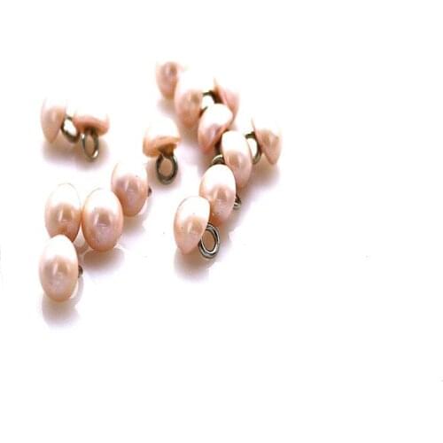 Sewing buttons 50pcs 7.5mm meat pink half pearl shank button