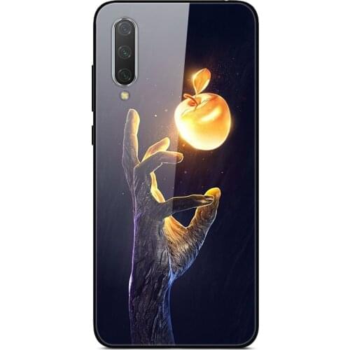 Glass Case For Xiaomi CC9 E Tempered Glass Case Phone Case Phone Shell With Black Silicone Bumper Series 3