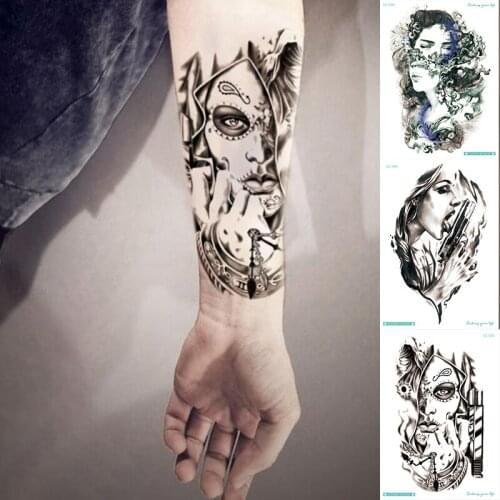 Temporary tattoo body art sleeve tattoos sticker for men arm eye girl deer the planet transfer waterproof fake stickers stuff