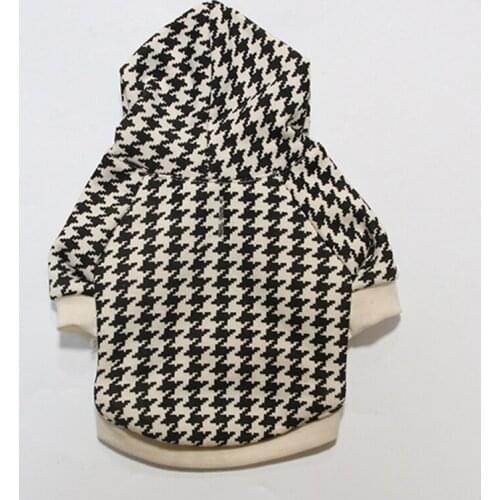 Pet Dog Sweatshirt Hoodies For Small/Medium Dogs Winter Autumn Dog Clothes Hoodie Houndstooth Warm And Comfy Halloween New Year