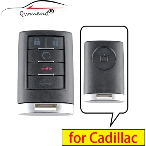 5 Buttons Smart Car Key Shell for Cadillac CTS DTS STS 2008 2009 2010 2011 2012 Car Remote Key Case OUC6000066 No Blade