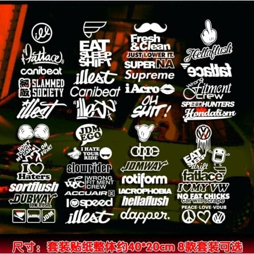 1 Set Car Styling Vinyl Decals Europe and America Style JDMWAY Lower HATERS Illest Auto Window Sticker 40x20cm