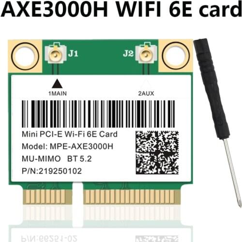 Wifi 6E AX210 Mini PCIE 5374Mbps Wifi Card Tri Band Wireless Network Wlan Adapter 802.11ax/ac Bluetooth-compatible 5.2 MU-MIMO