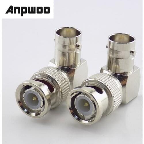 1 Pc L-shaped BNC Male Connector Adapter Right Angle to BNC Female Jacks Adapter for CCTV Security Video Surveillance System