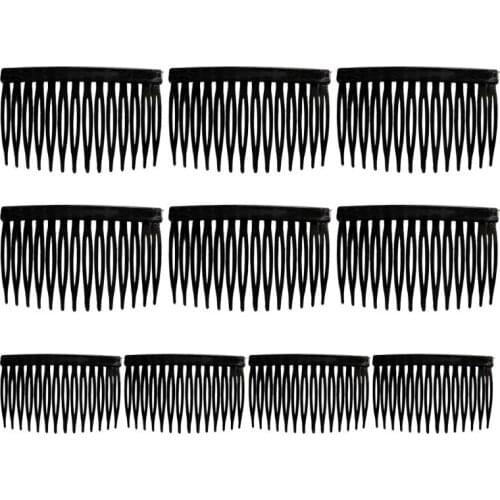 10 Pcs/set Bride Tiara Veil Comb Plastic Black White Transparent Fork Combs